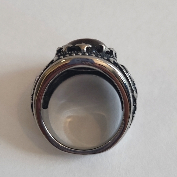 919- Tiger Eye Natural Gemstone Handmade Men's Ring Size 10 NWT - Picture 6 of 7